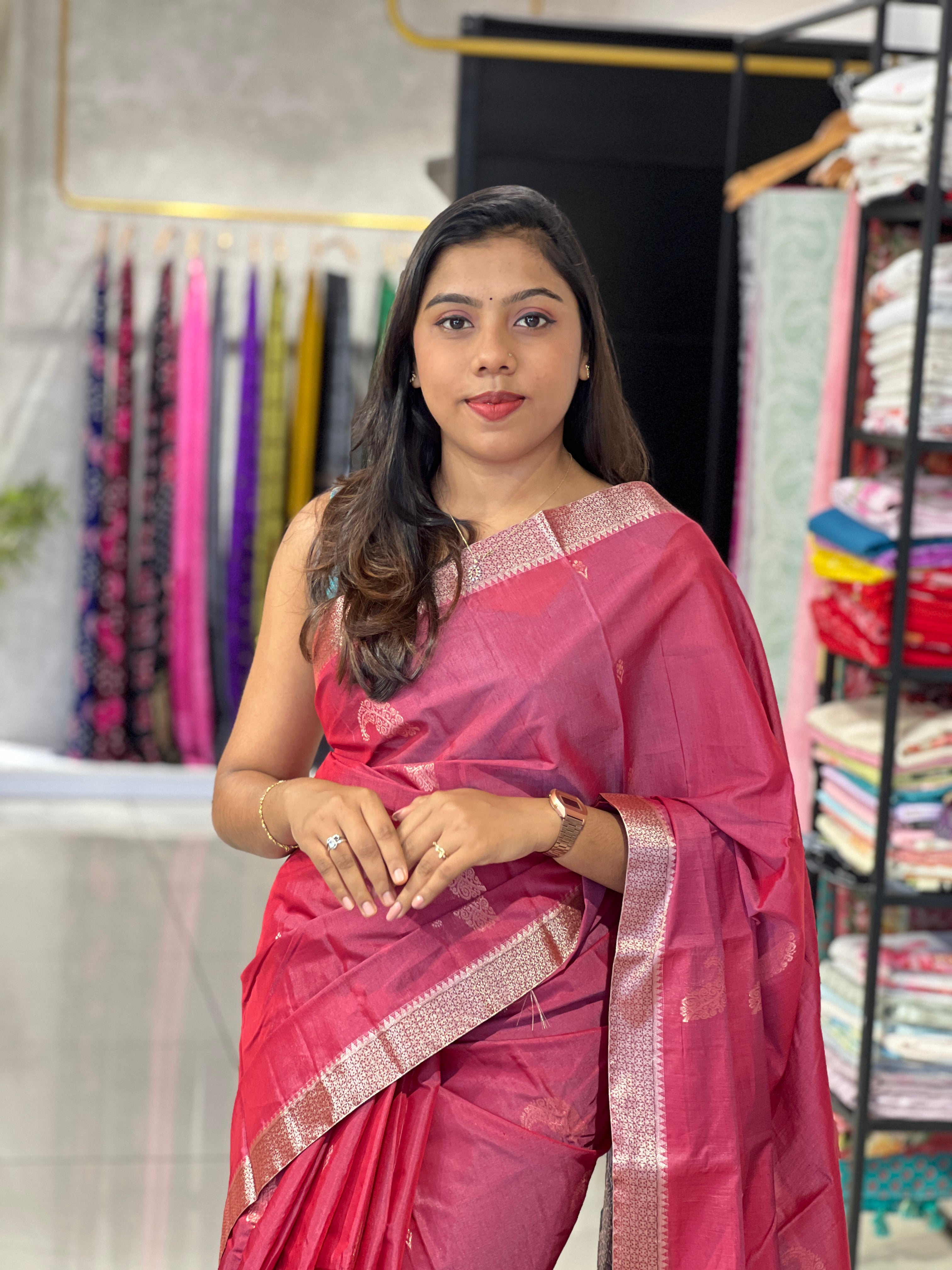 Paisley Design Zari Woven Silk Cotton Saree  | JAT115