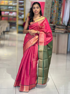 Zari Weaving Floral Patterned Semi Silk Saree | KAC188
