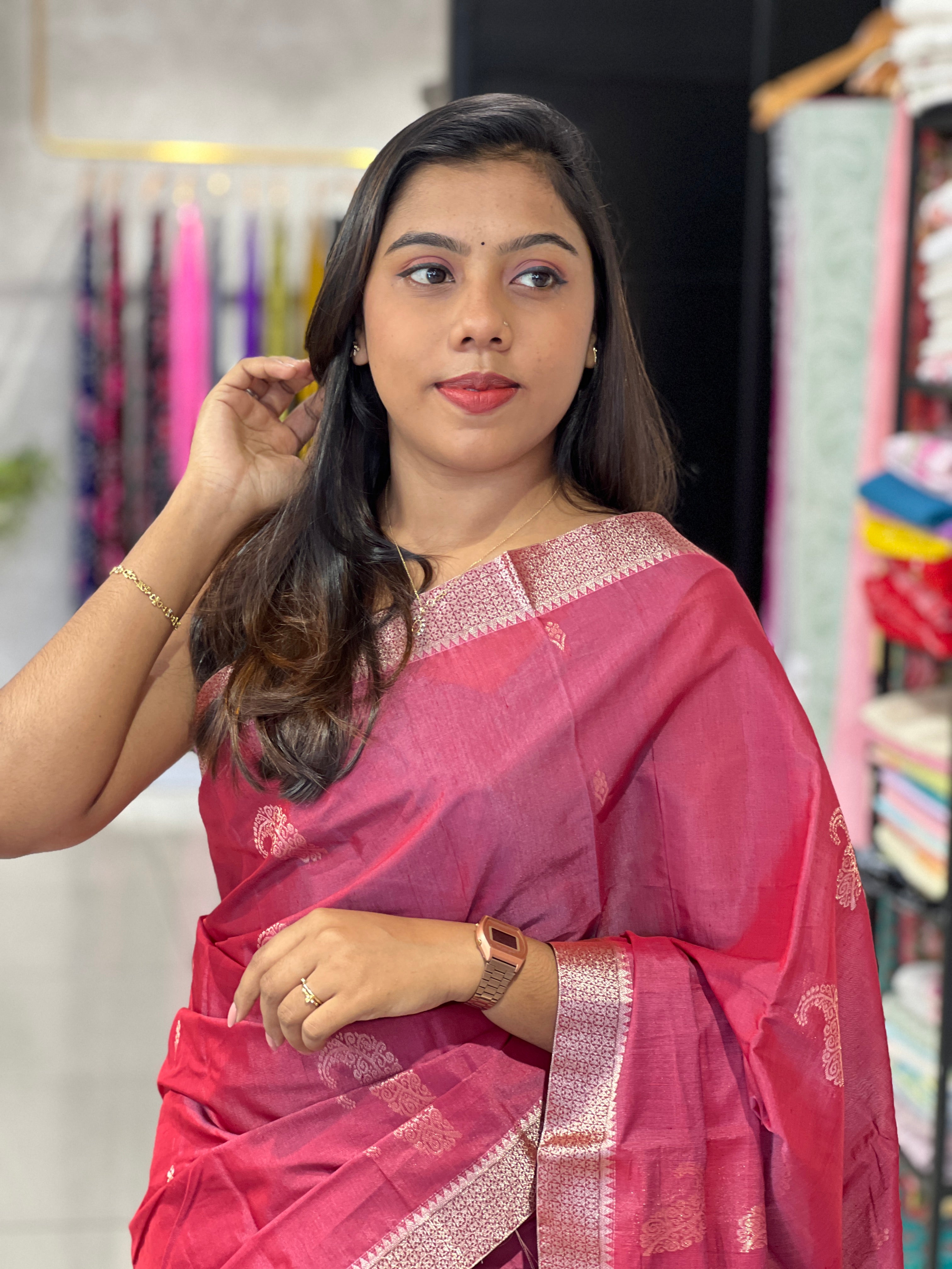Paisley Design Zari Woven Silk Cotton Saree  | JAT115