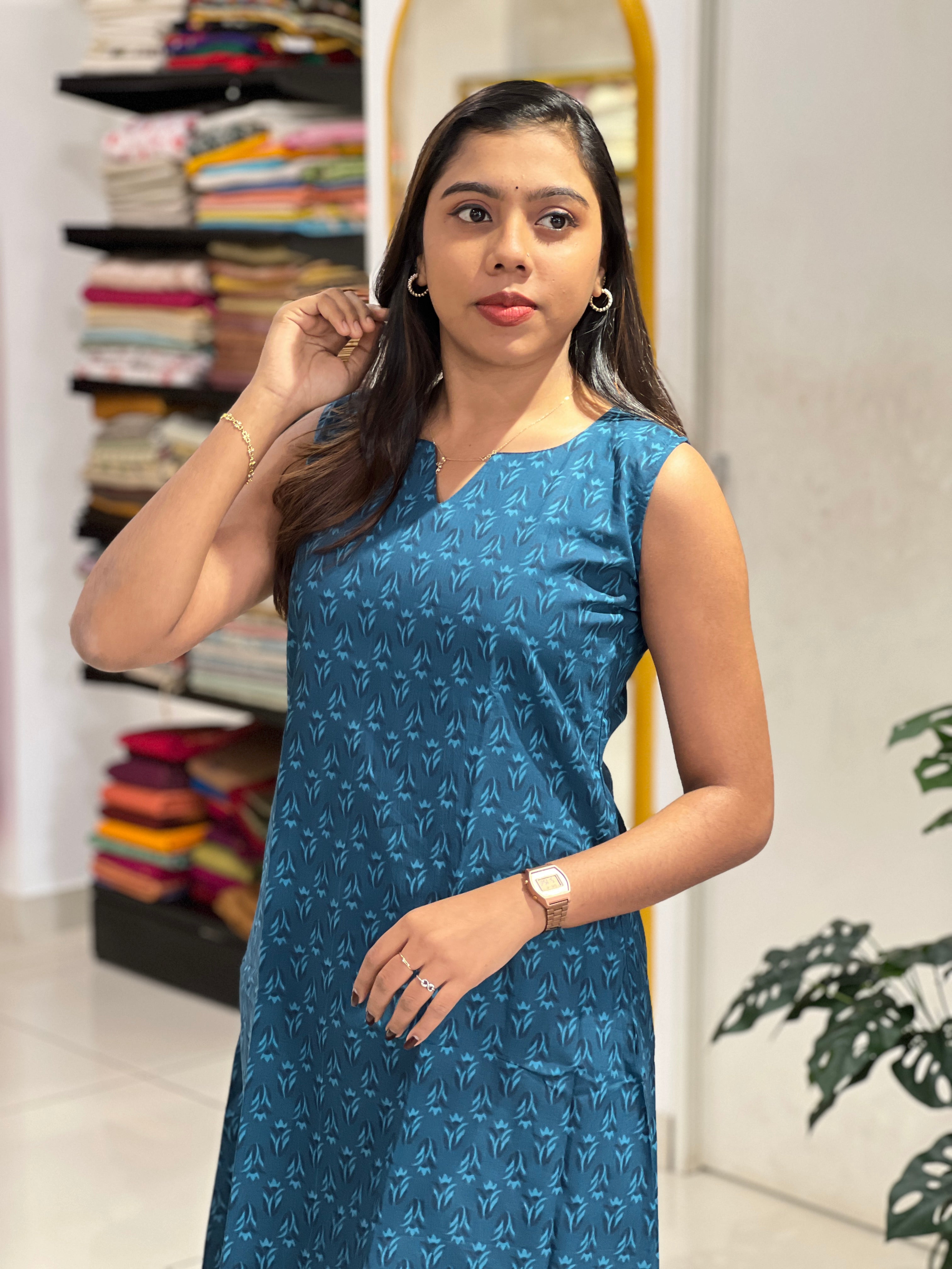 Floral Printed Cotton Kurta | MSN154