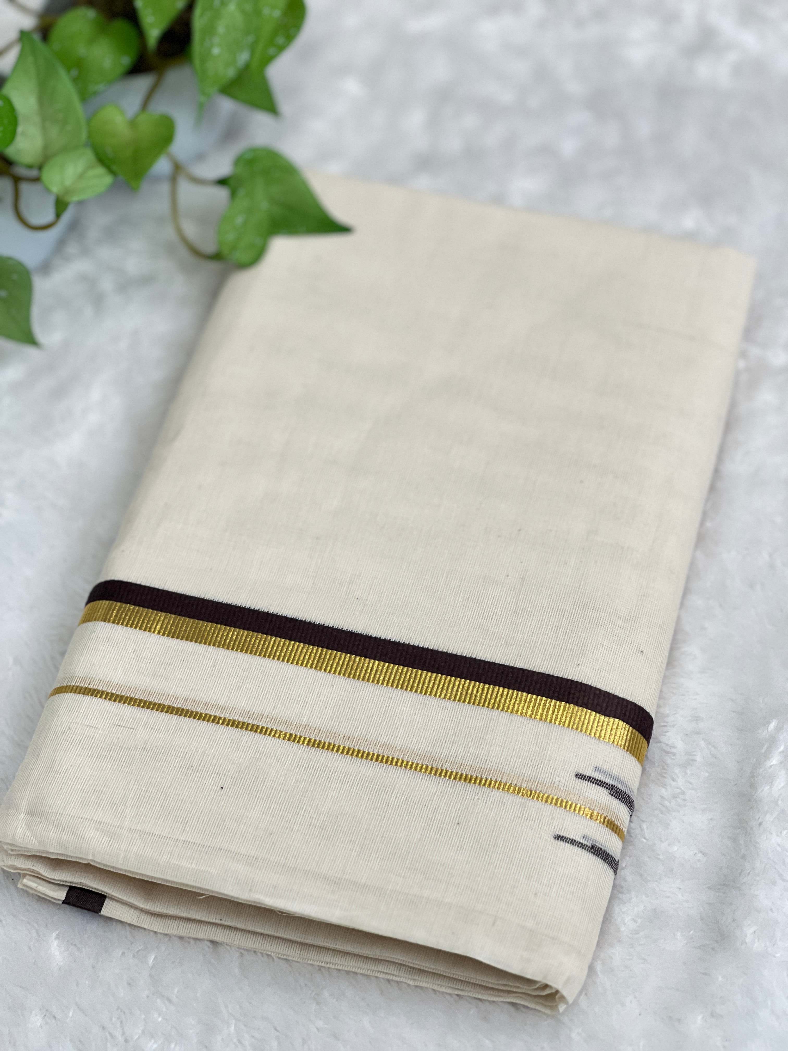 Kara Pattern Border Kerala Cotton Set Mundu | GAT561