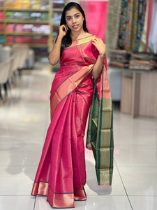 Zari Weaving Floral Patterned Semi Silk Saree | KAC188