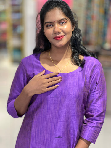 Plain Slub Silk Kurta | DNT543