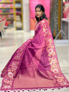 Floral Printed Chanderi Saree | GMS307