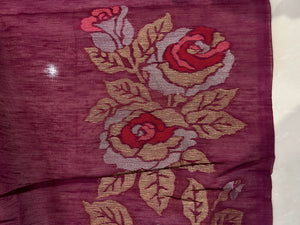 Floral Printed Chanderi Saree | GMS307