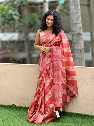 Digital Printed Semi Tussar Saree | BLD429