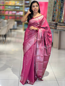 Silver Zari Weaving Semi Silk Saree | KAC180
