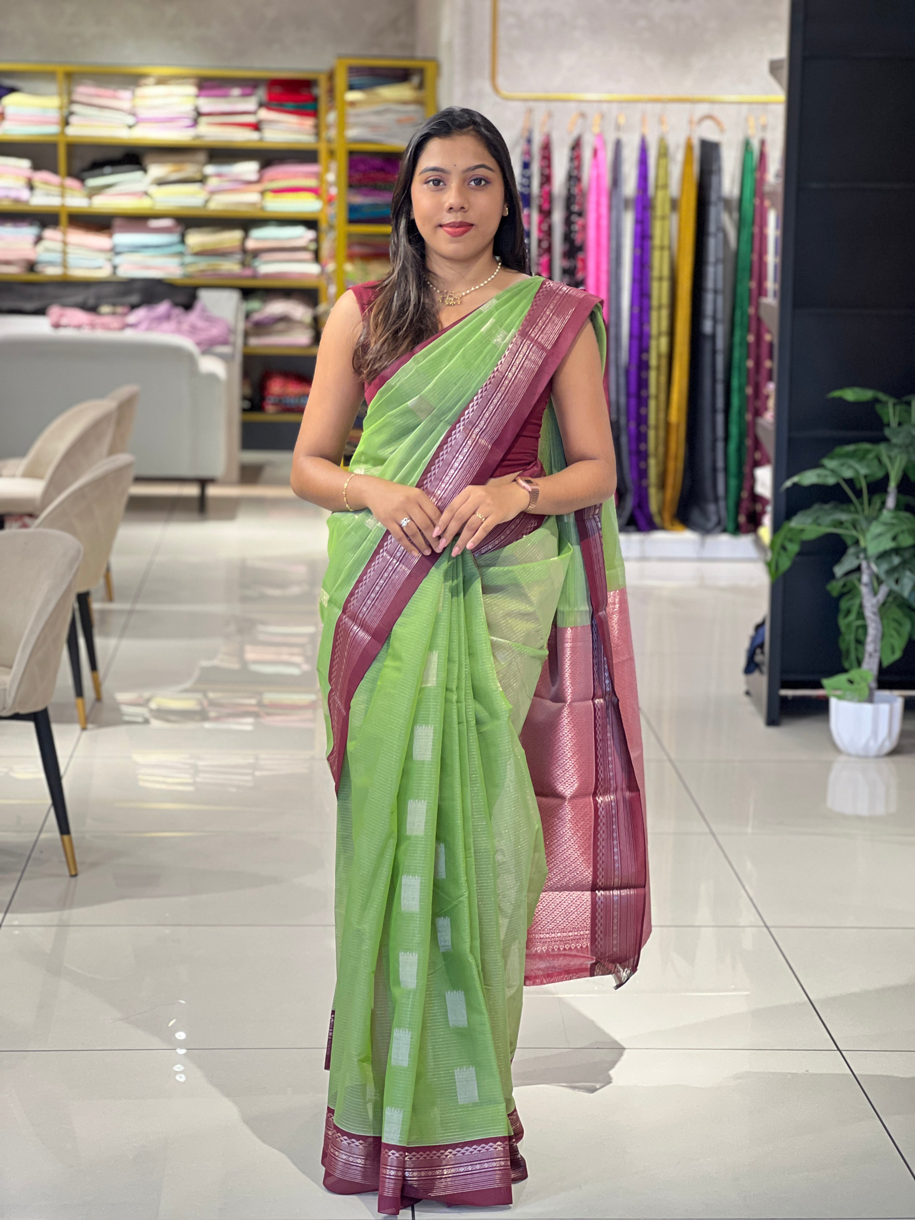 Buta Woven Cotton Silk Saree | JAT103