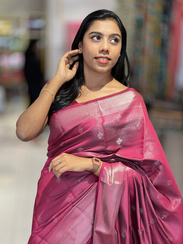 Silver Zari Weaving Semi Silk Saree | KAC180