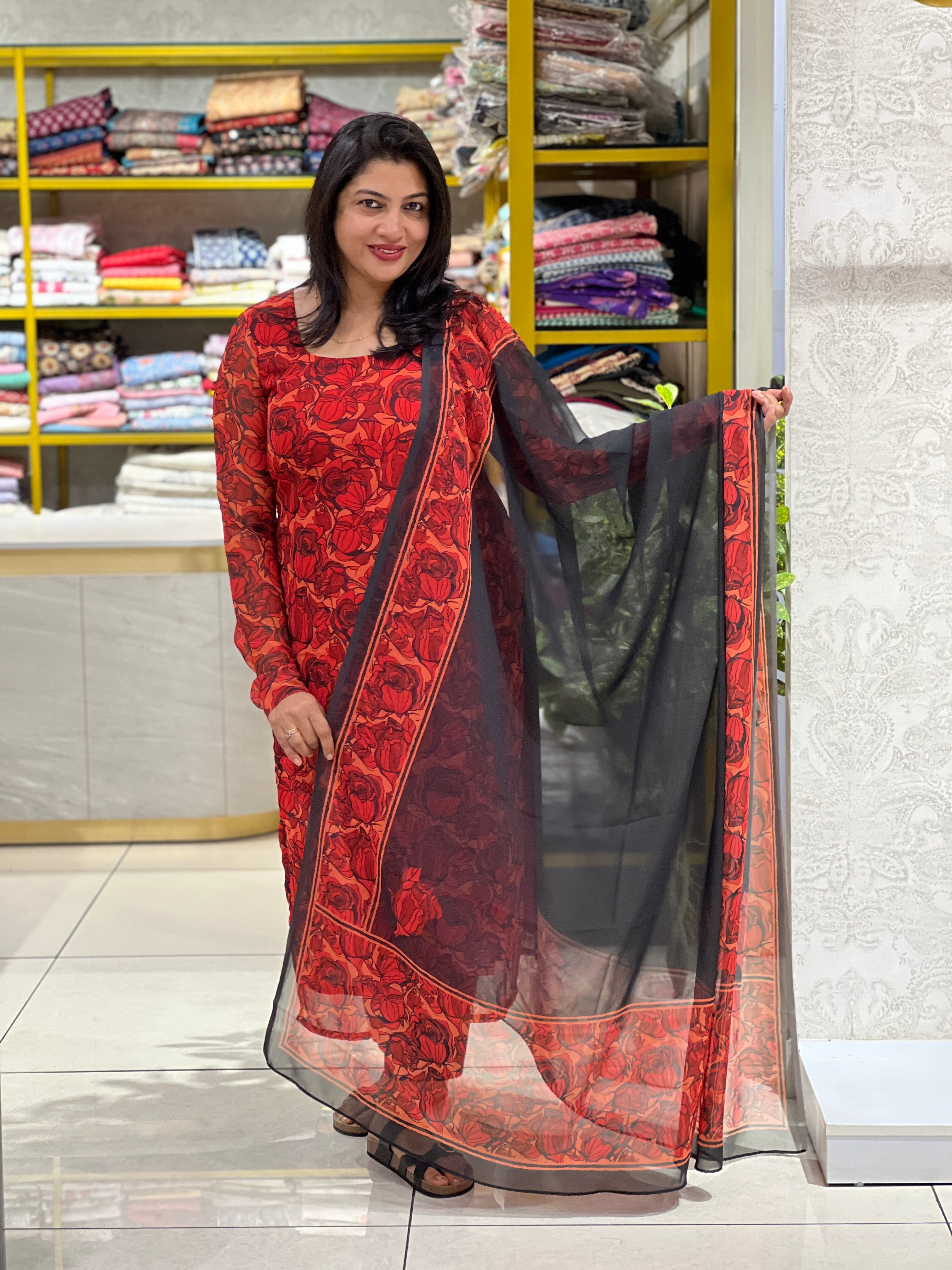 Digital Printed Georgette Salwar Set | HT520