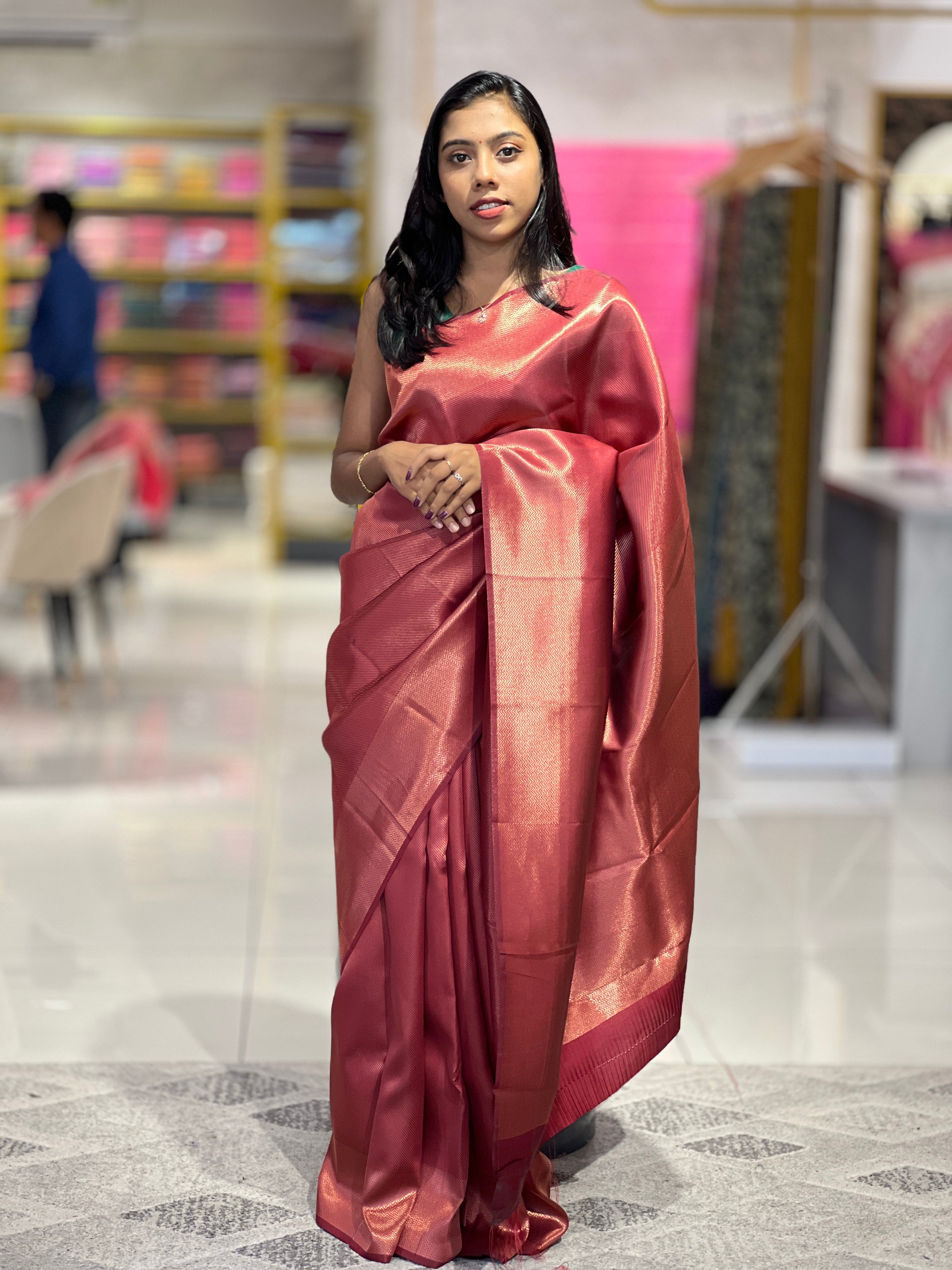 Zari Weaving Semi Silk Saree | KAC108