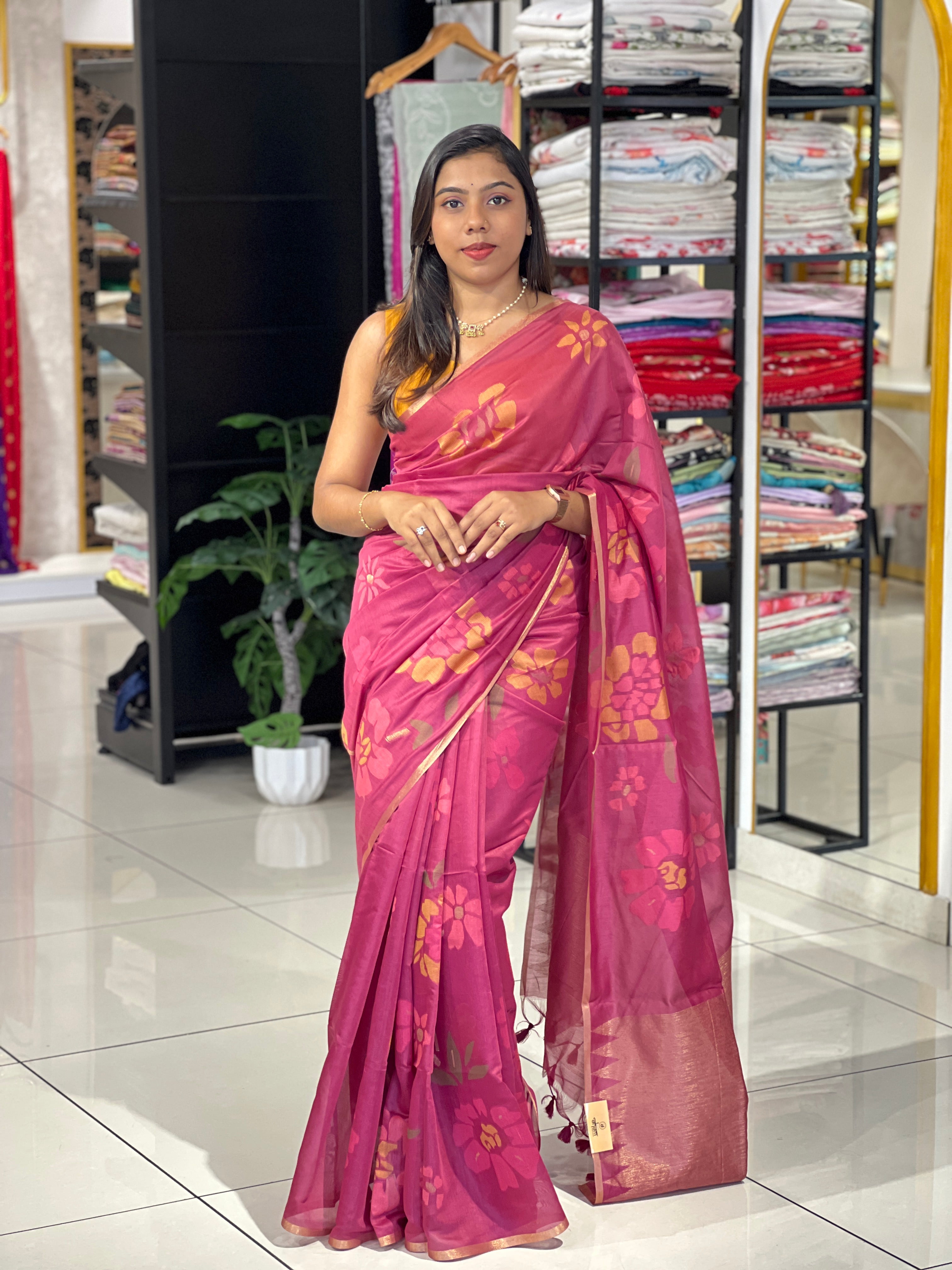 Jamdani Woven Chanderi Saree | SSN515