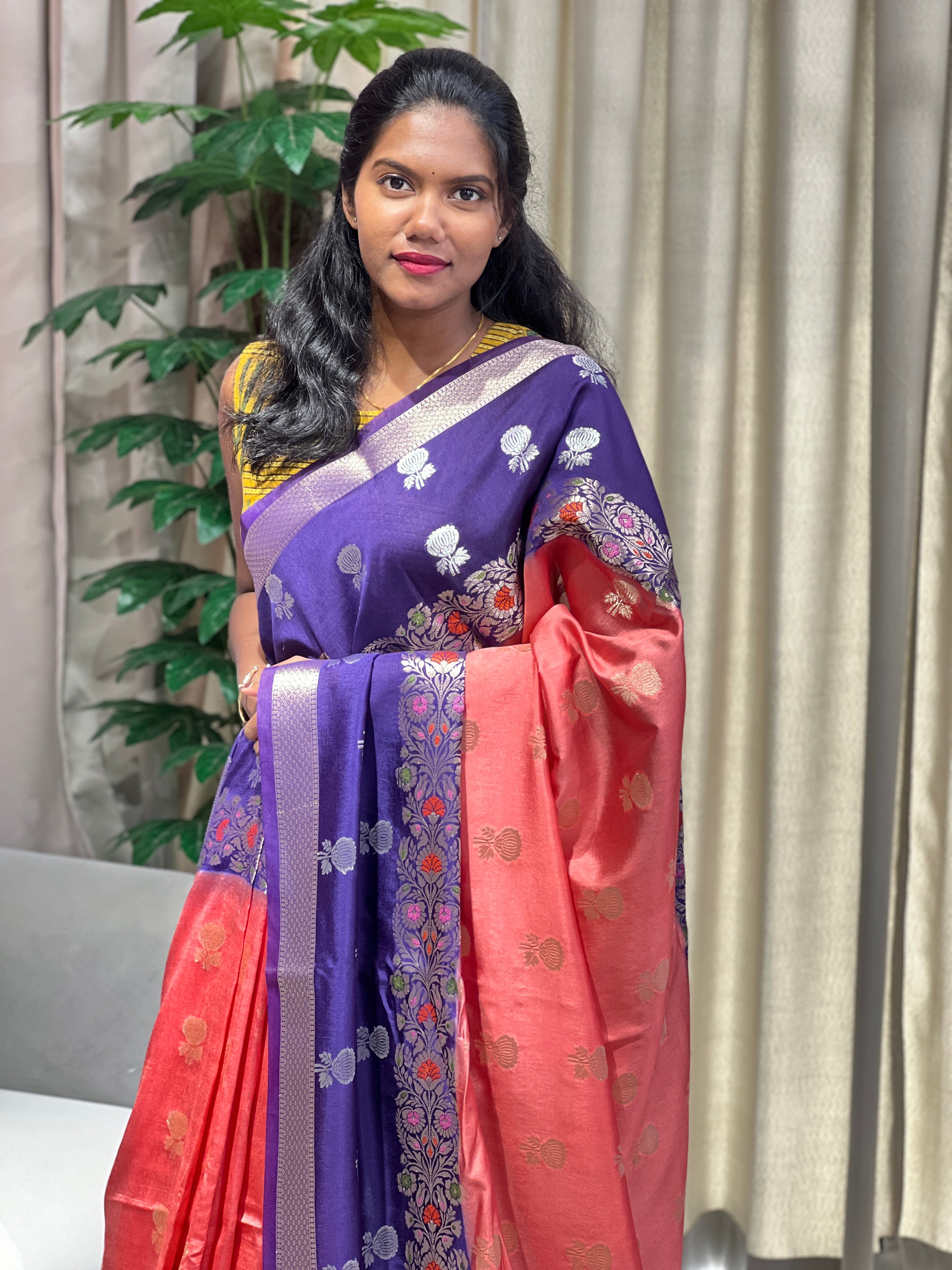 Meenakari Patterned Banarasi Saree | NN431