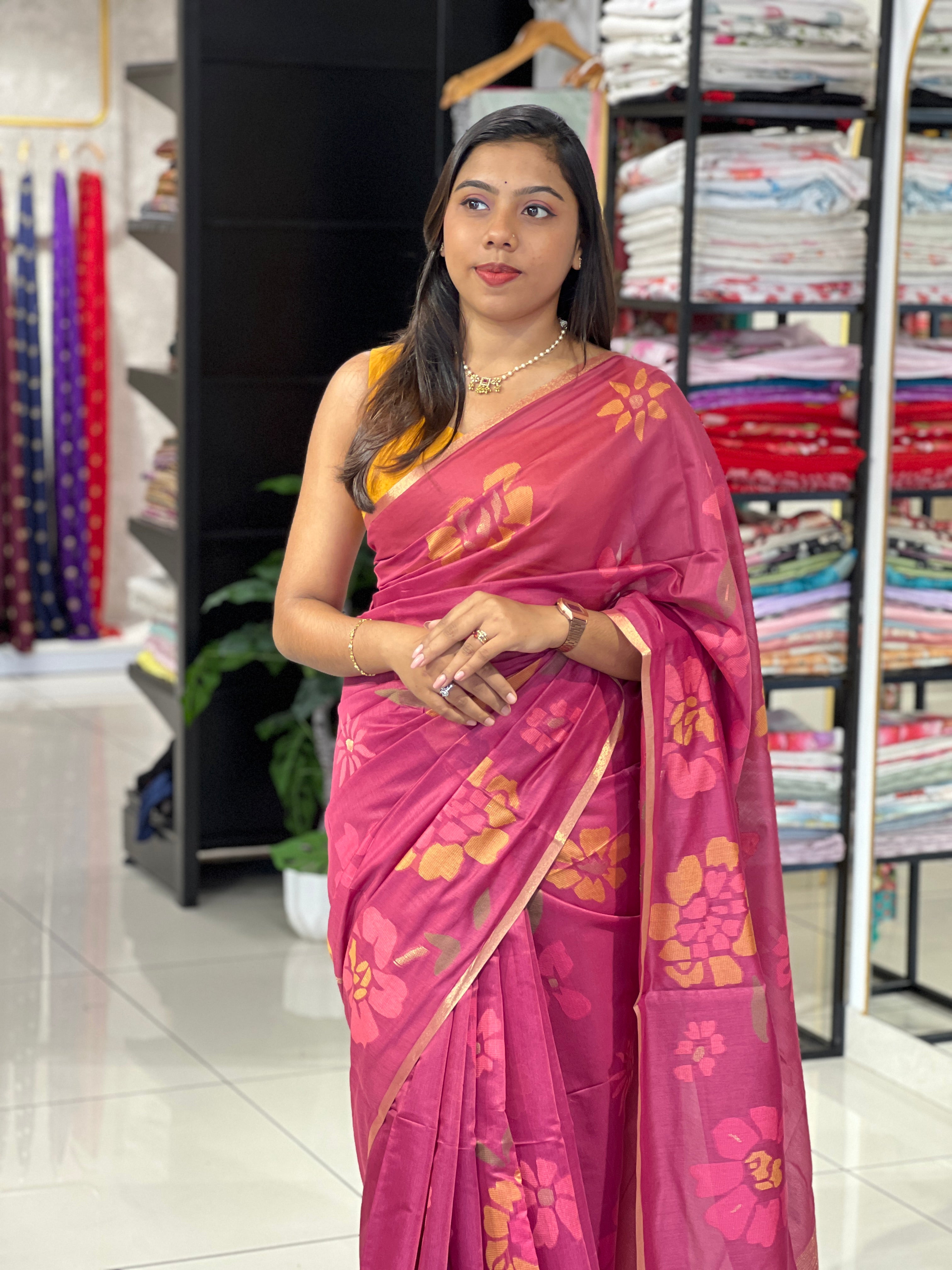 Jamdani Woven Chanderi Saree | SSN515