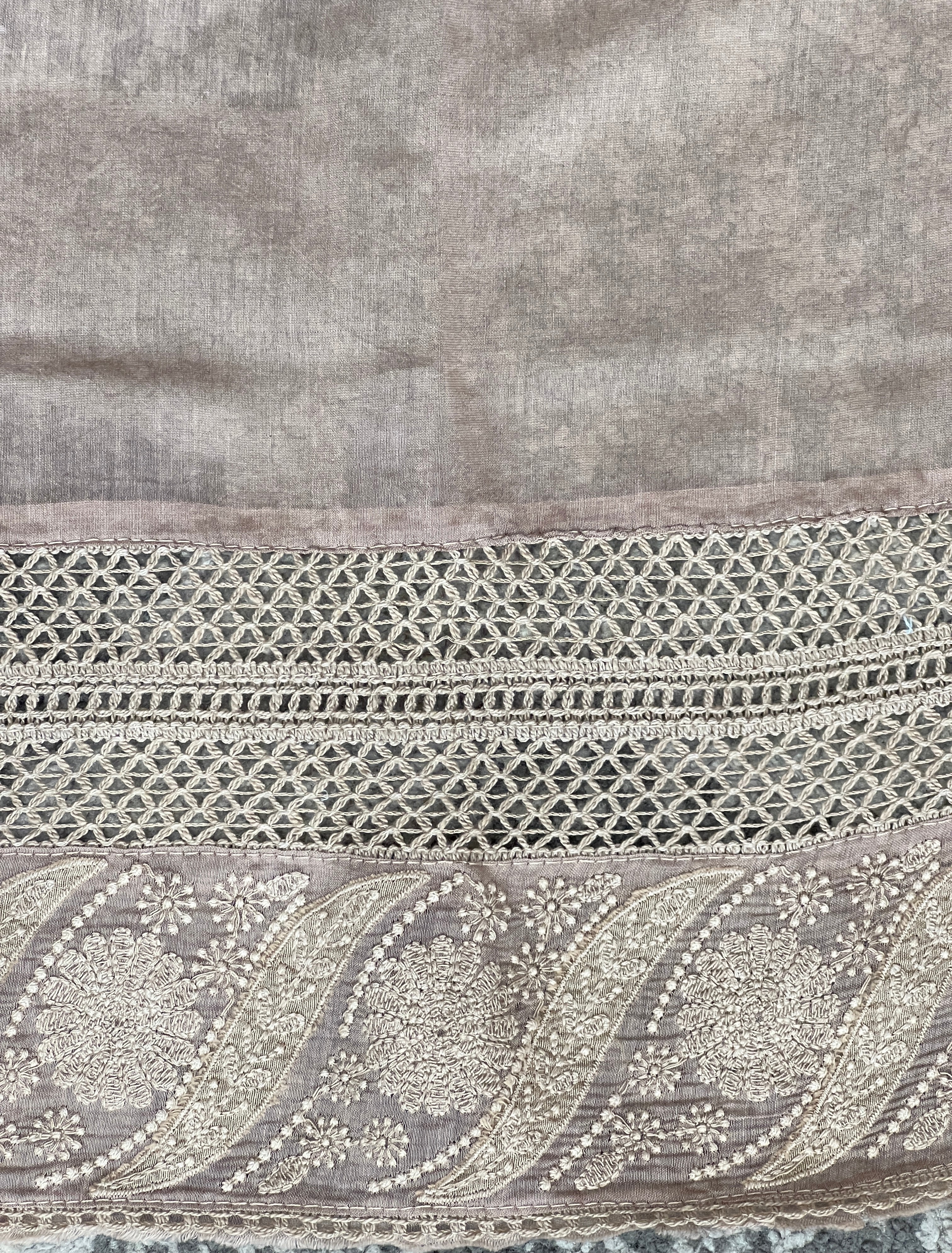 Lucknowi Inspired Embroidery Detailed Pure Chanderi Saree | MM371