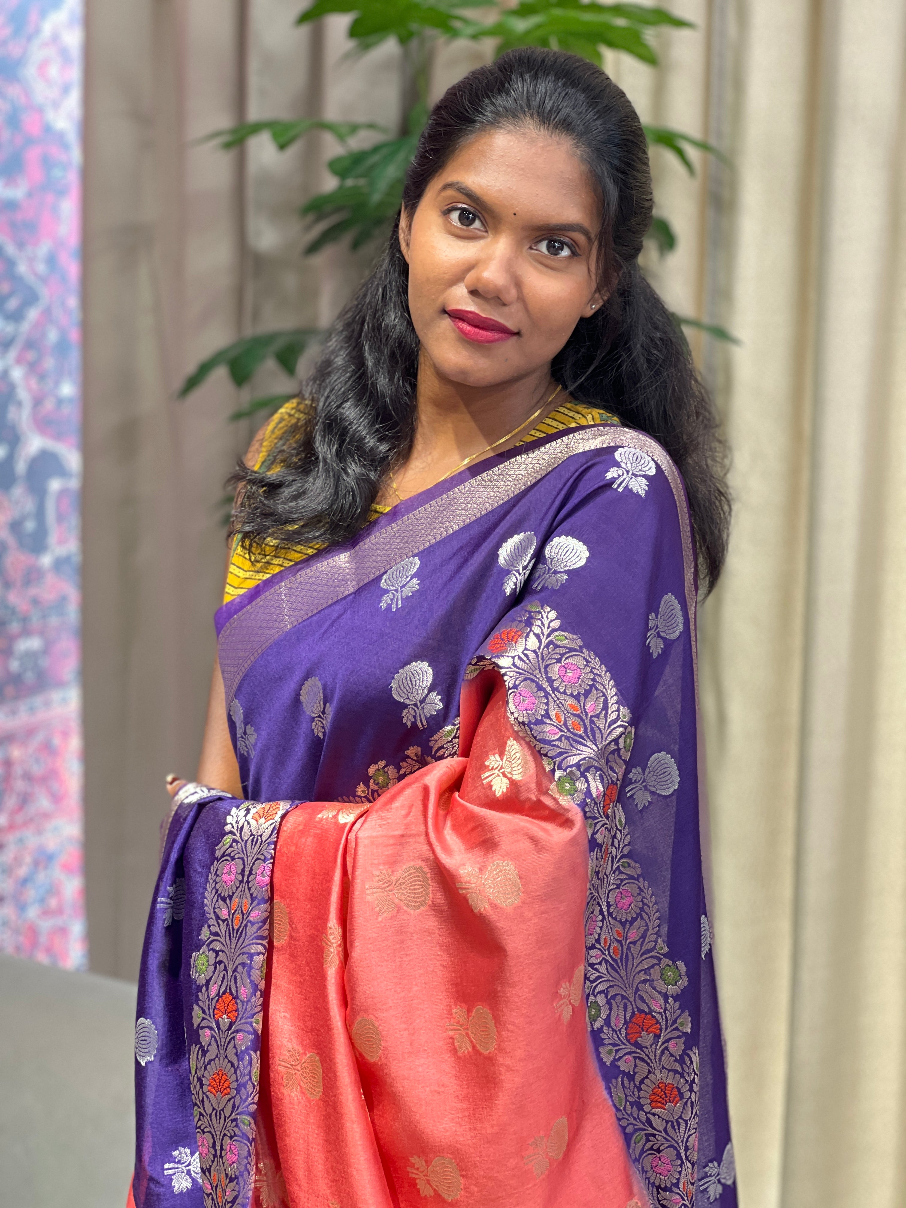 Meenakari Patterned Banarasi Saree | NN431