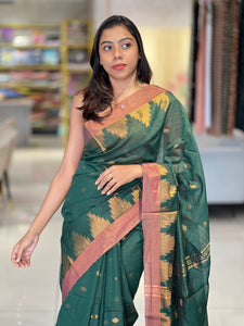 Temple Border Detailed Cotton Silk Saree | RP769
