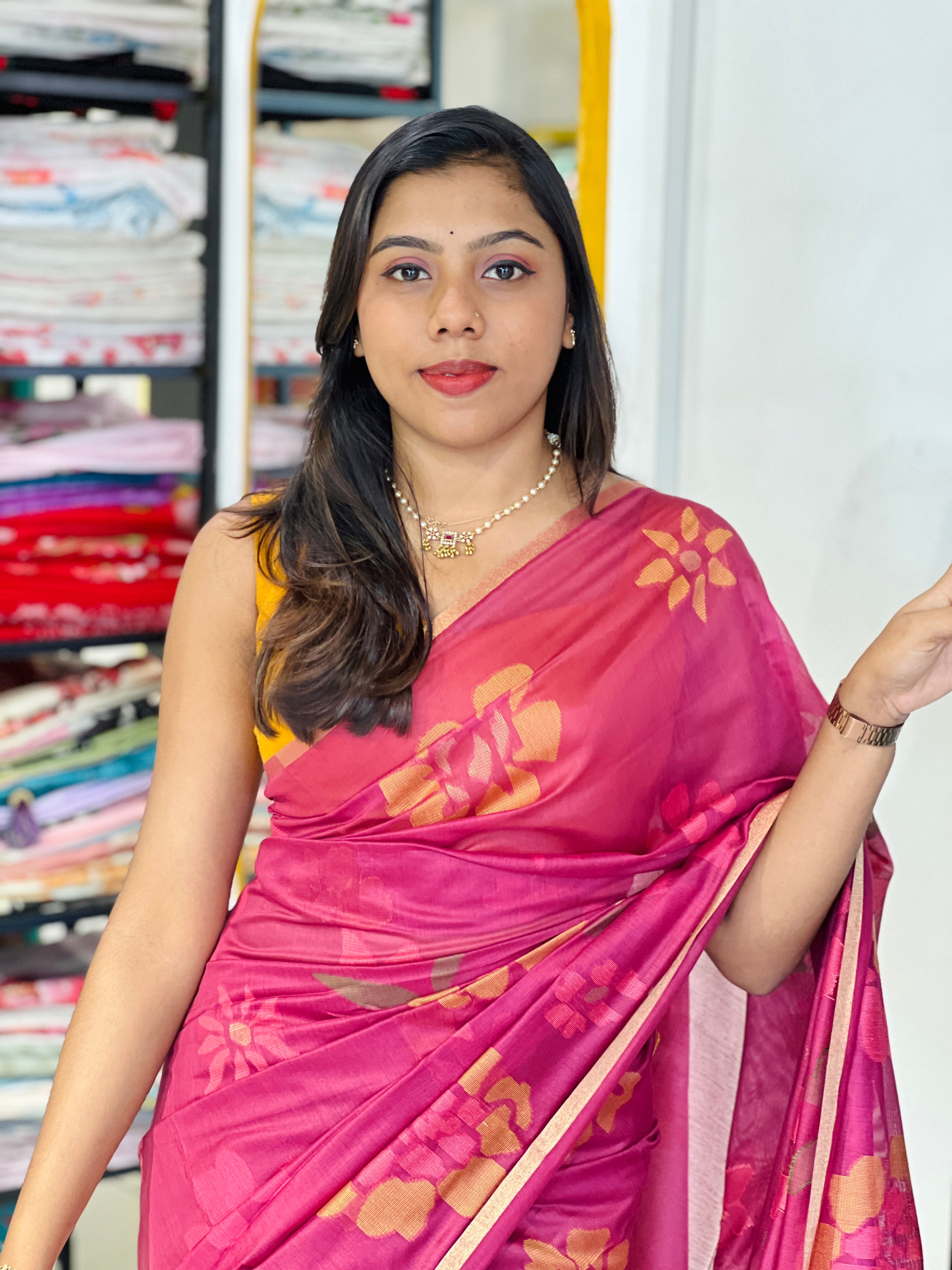 Jamdani Woven Chanderi Saree | SSN515