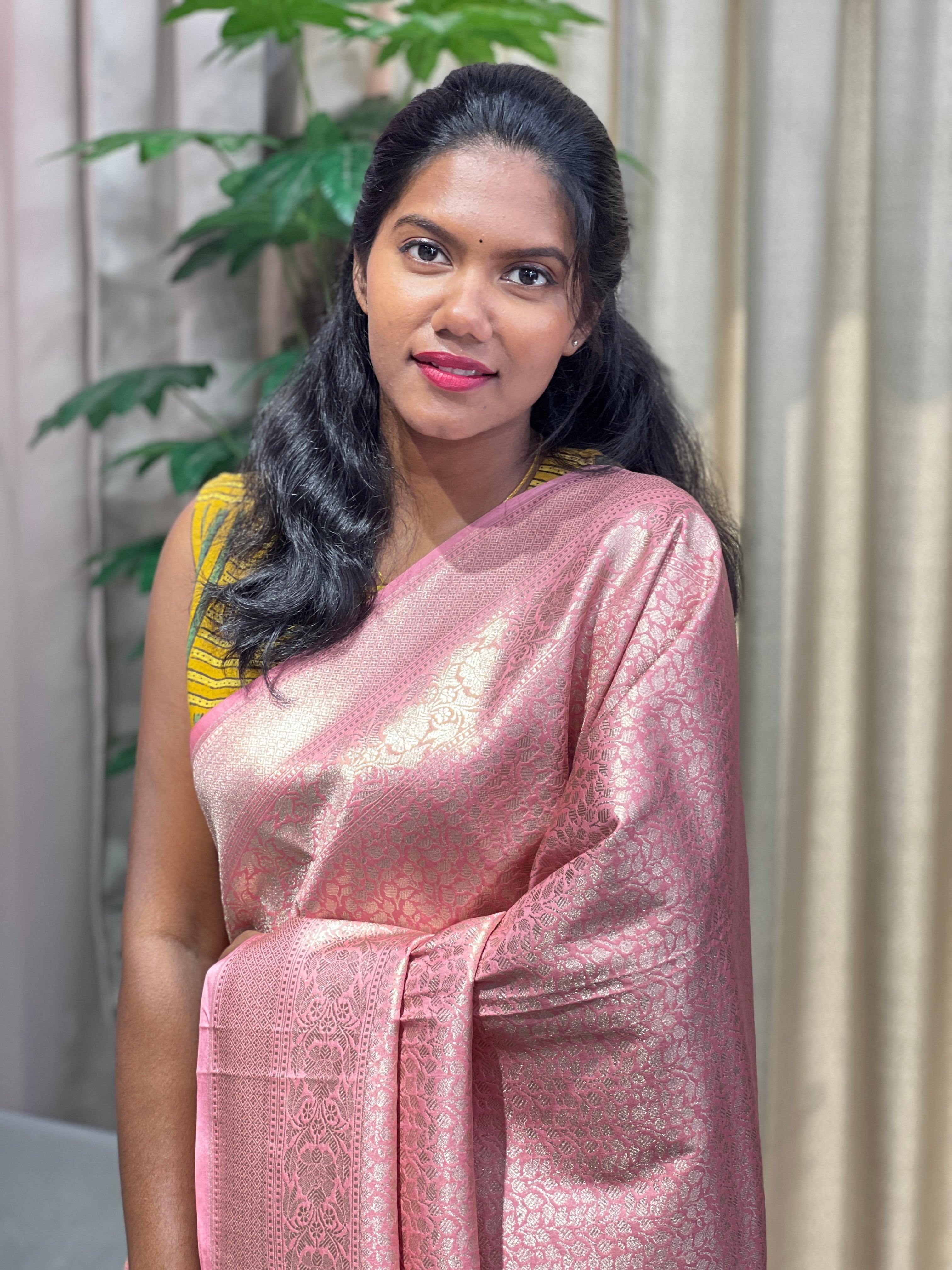 Leaf Patterned Banarasi Saree | YNG1054
