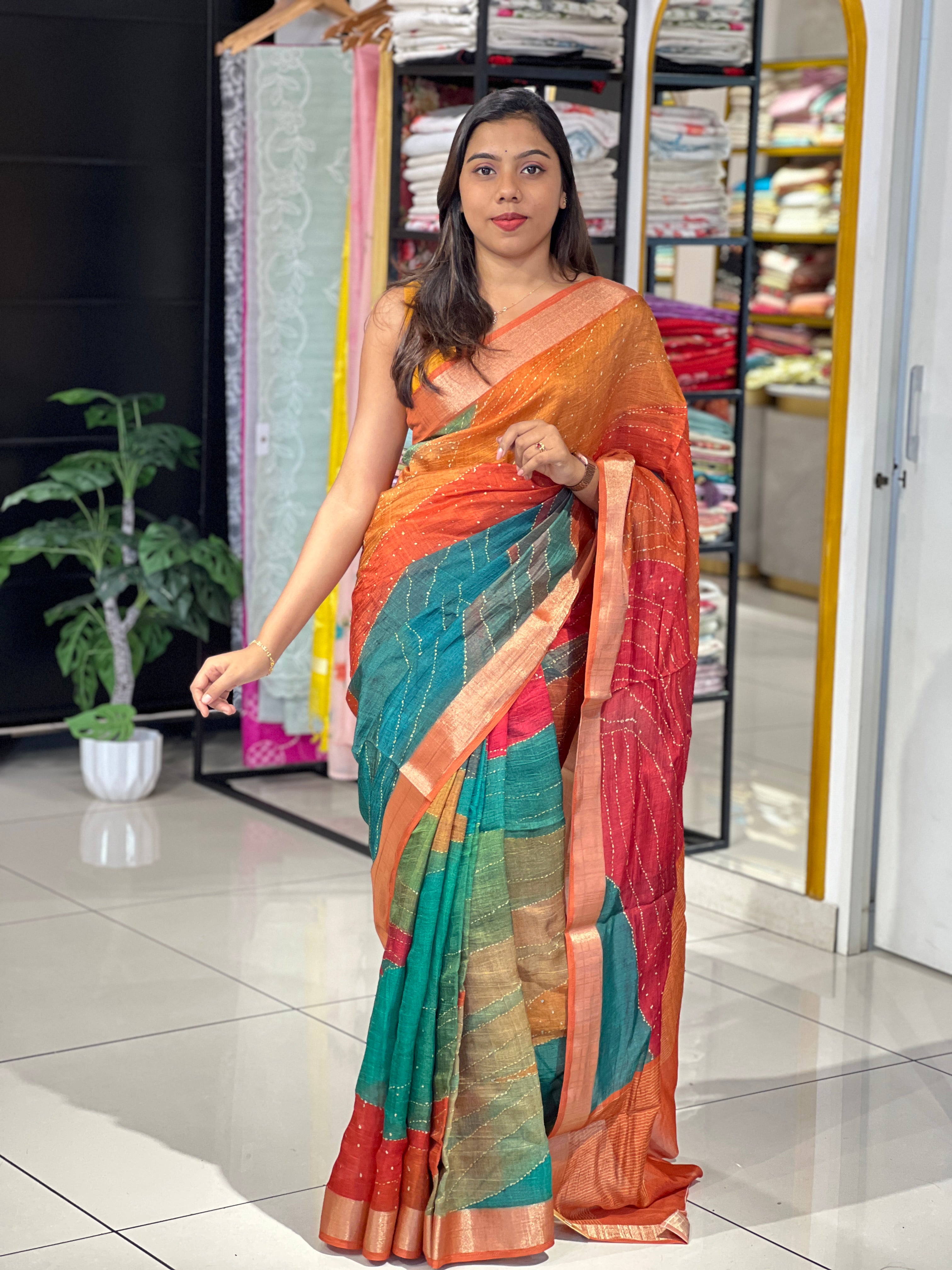Printed Pattern Geecha Tussar Saree | SSN517