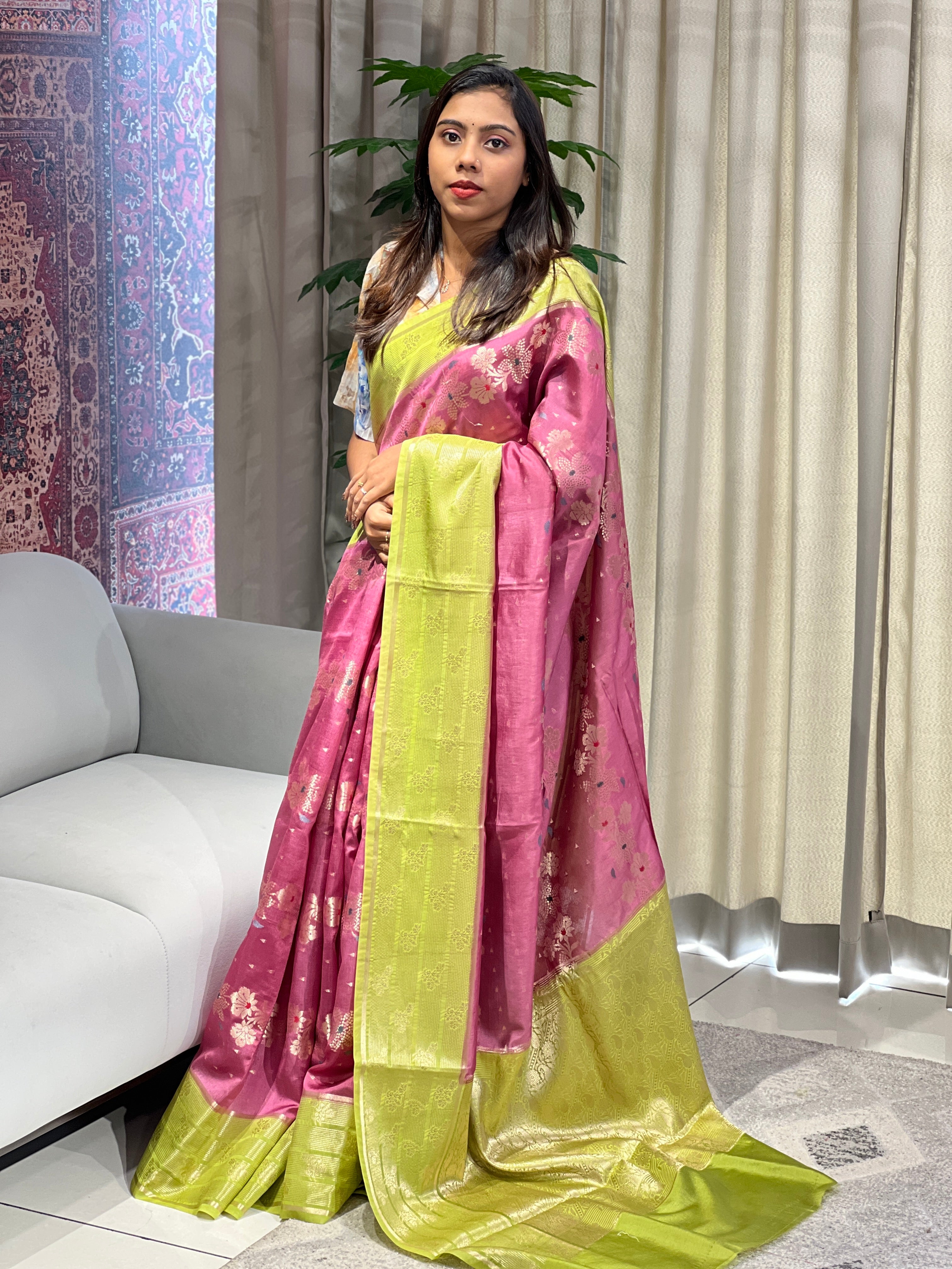 Meenakari Patterned Banarasi Saree | NN429