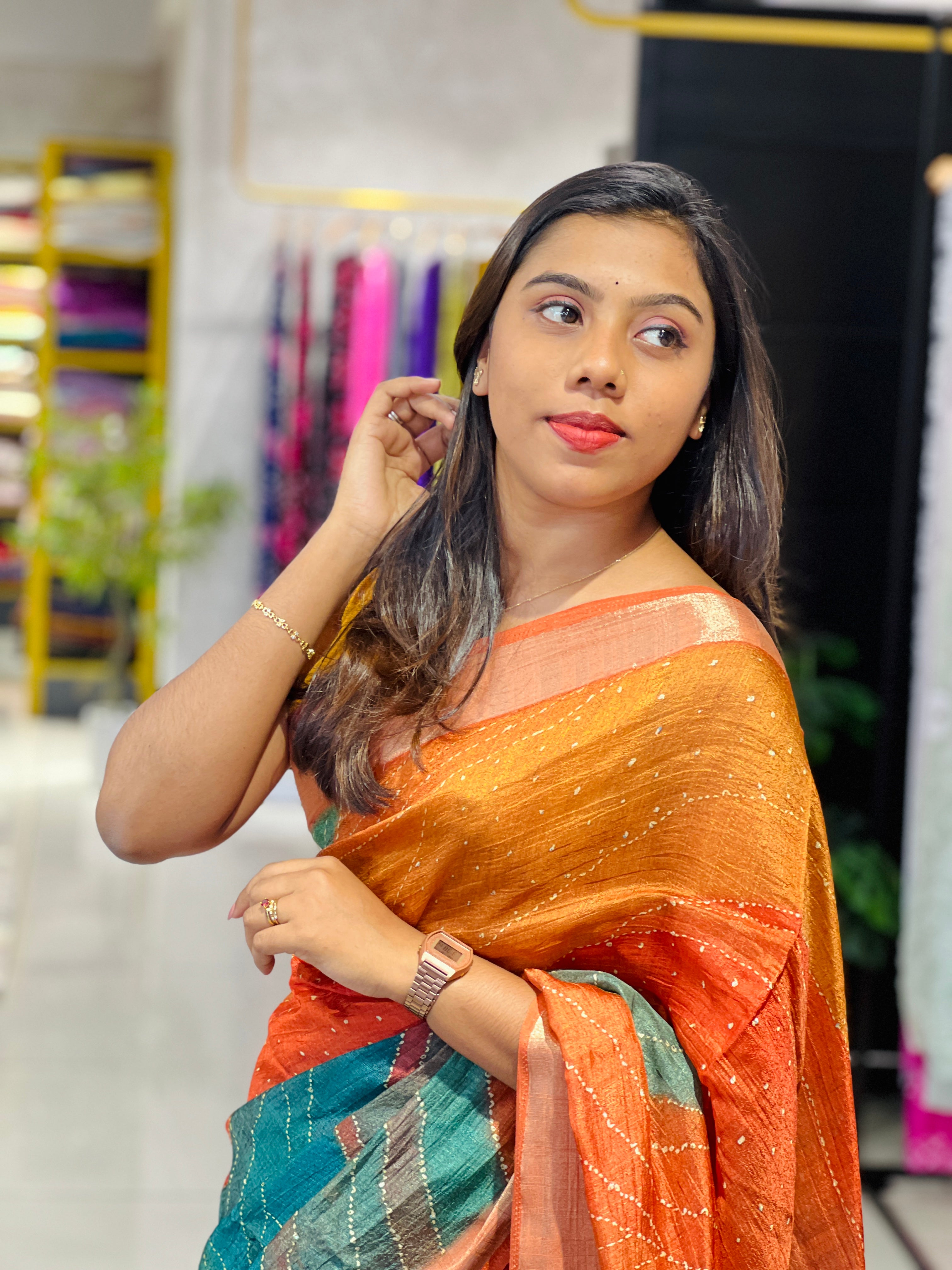 Printed Pattern Geecha Tussar Saree | SSN517