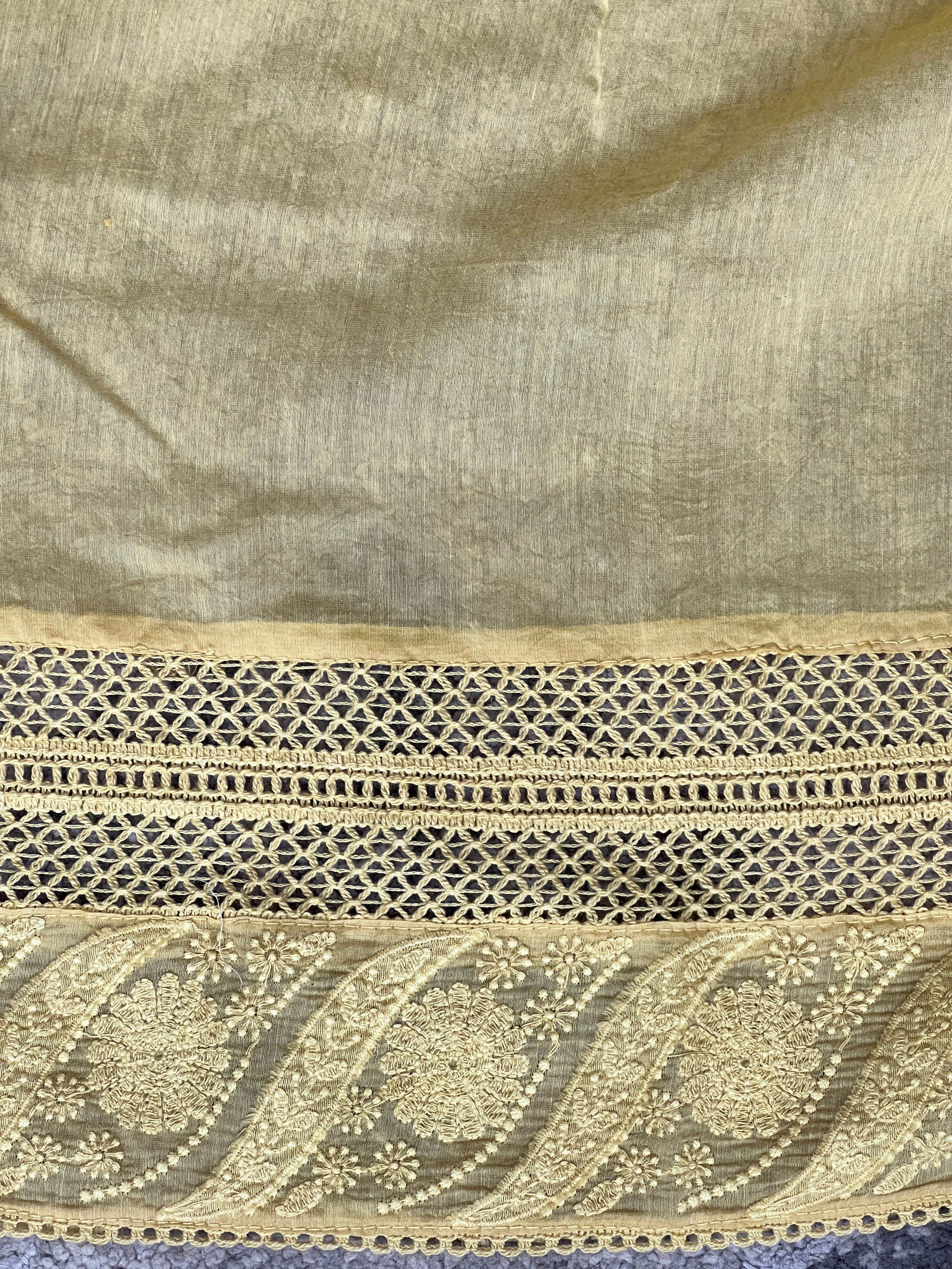 Lucknowi Inspired Embroidery Detailed Pure Chanderi Saree | MM373