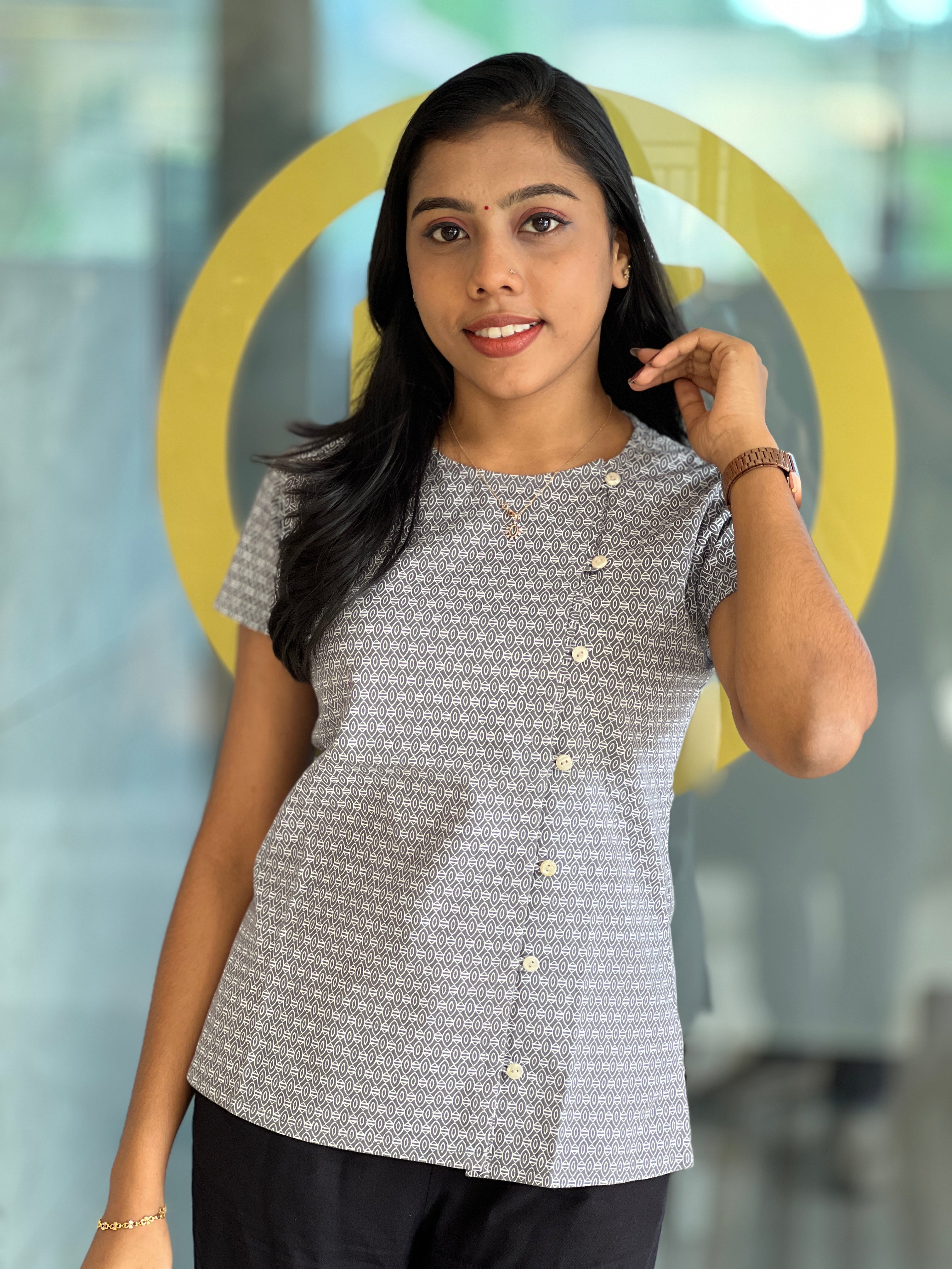 Print Detailed Cotton Short Kurta | DNT567