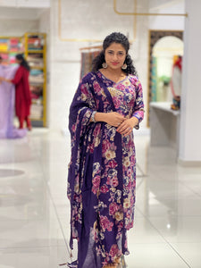 Floral Design Muslin Finish Kurta Set | FW211