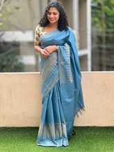 Geometrical Weaving Pattern Bamboo Tussar Saree | ACT1185