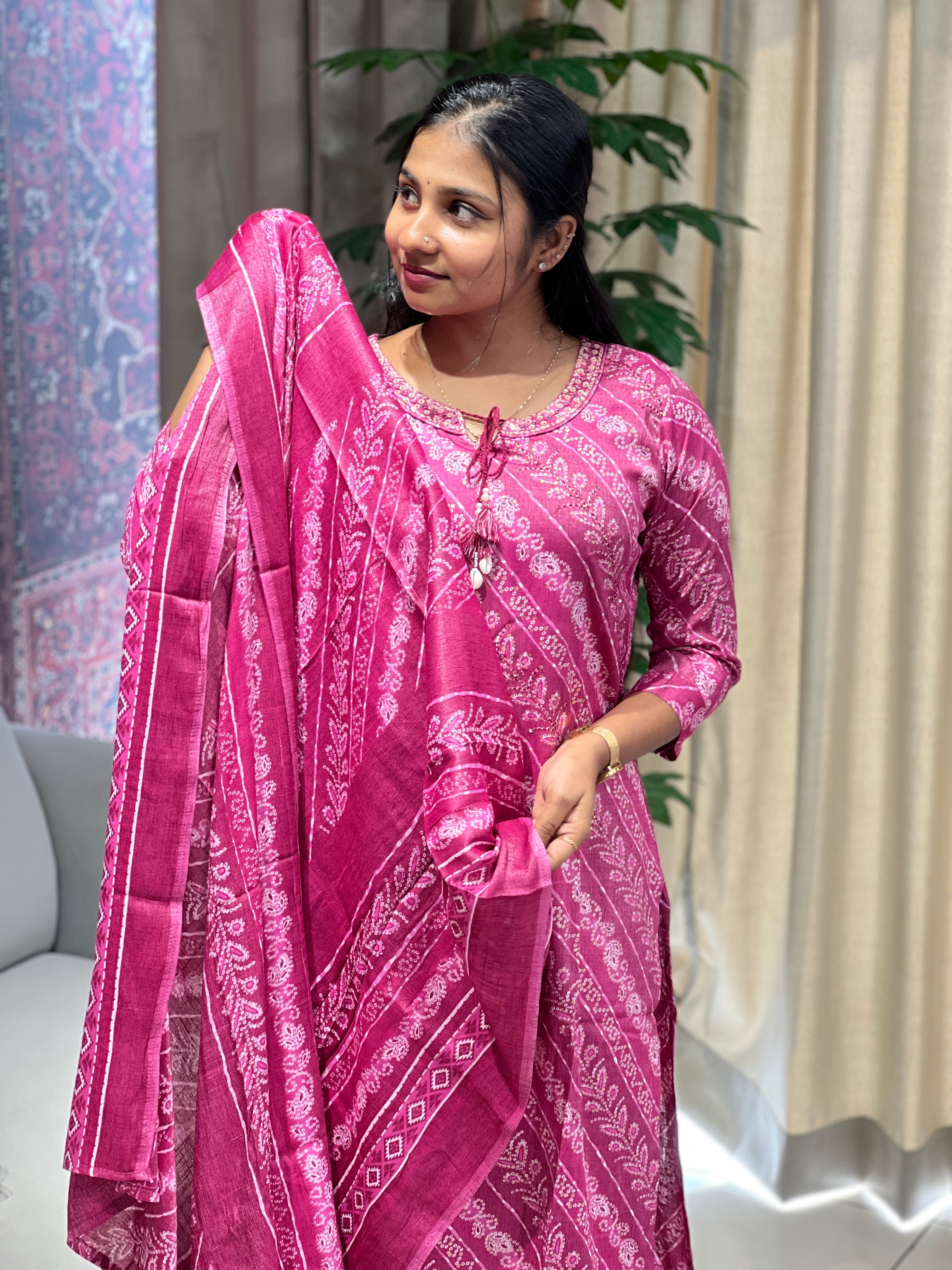 Printed Detailed Rayon Kurta Set | FW363