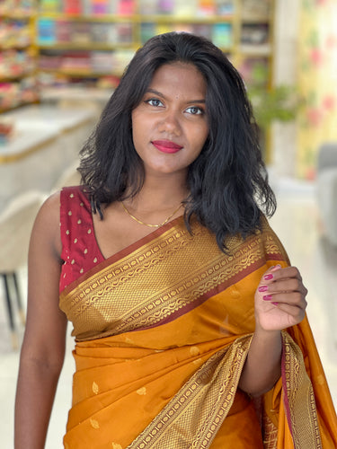 Butta Weaved Semi Silk Saree | ONA124