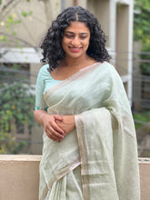 Golden Lurex Yarns  Linen  Saree | DLS225