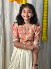 Ikkat Print With Embroidery Detailed Cotton Unstitched Top & Skirt | ONK112