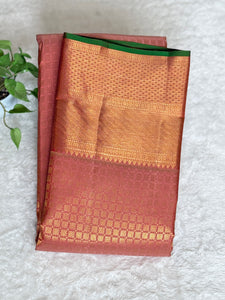 Geometric Patterned Handloom Kanchipuram Saree | OM146