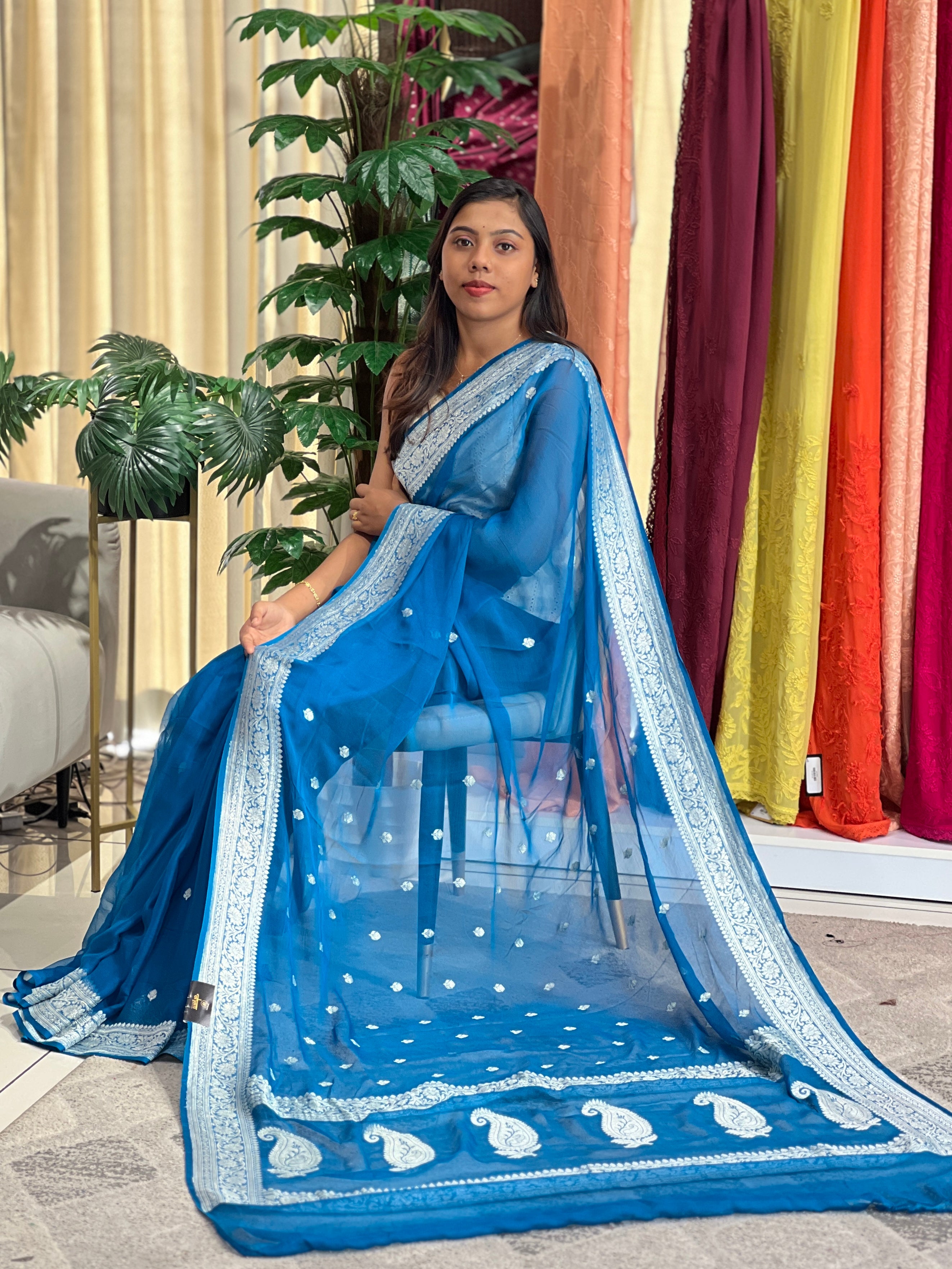 Banarasi Woven Chiffon  Saree | JCL718
