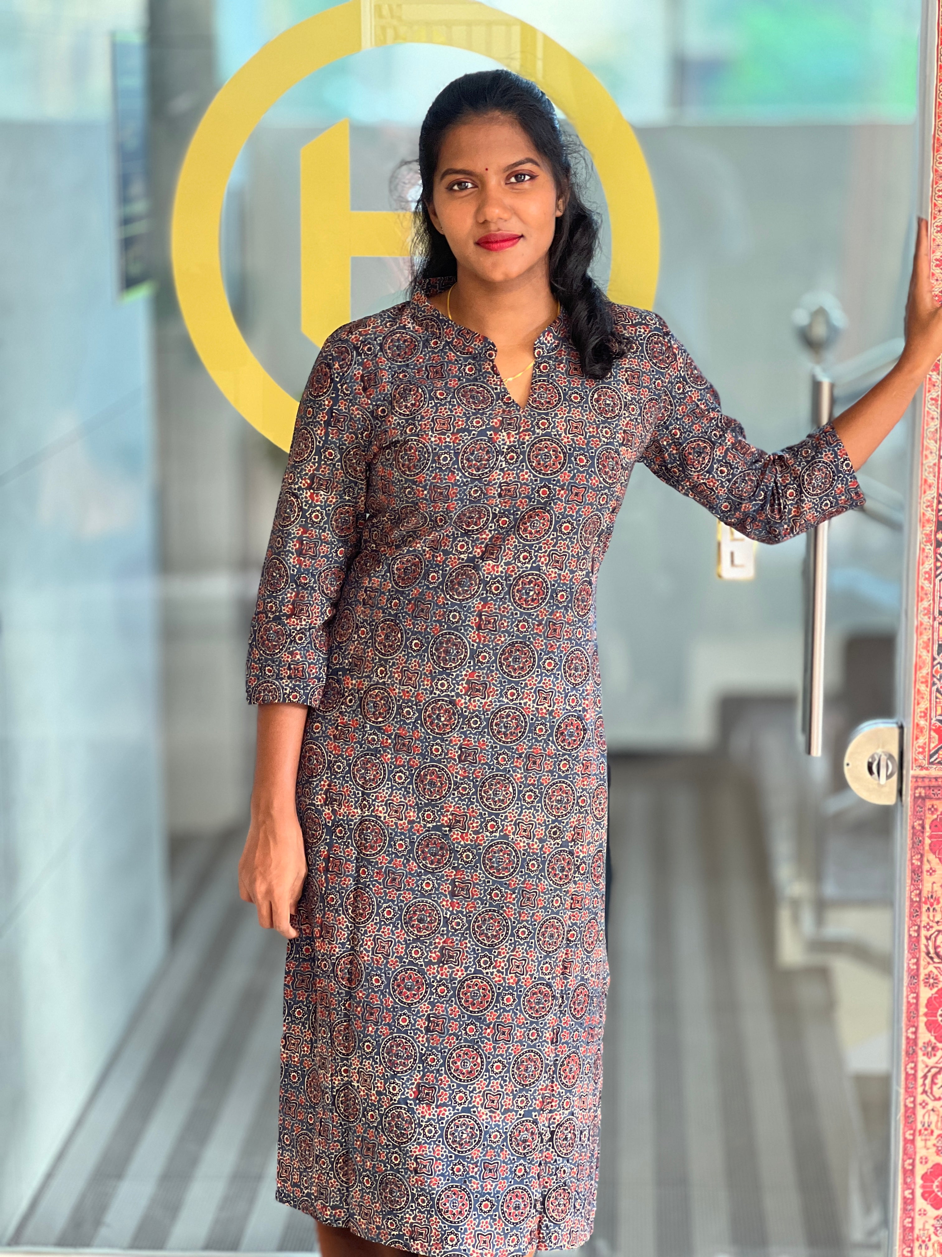 Print Detailed Cotton Kurta | DNT648