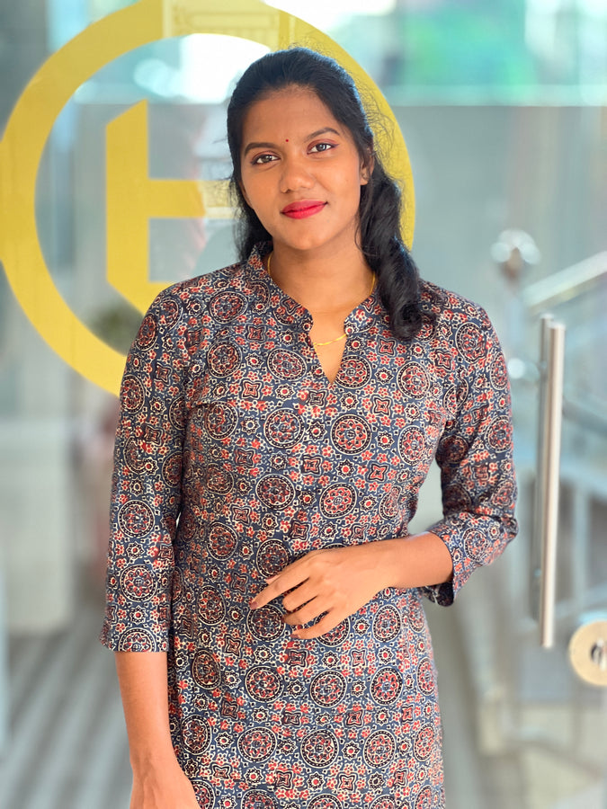 Print Detailed Cotton Kurta | DNT648