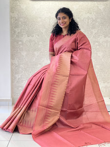 Geometrical Weaving Pattern Bamboo Tussar Saree | ACT1185