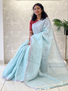 Golden Lurex Yarns  Linen  Saree | DLS225