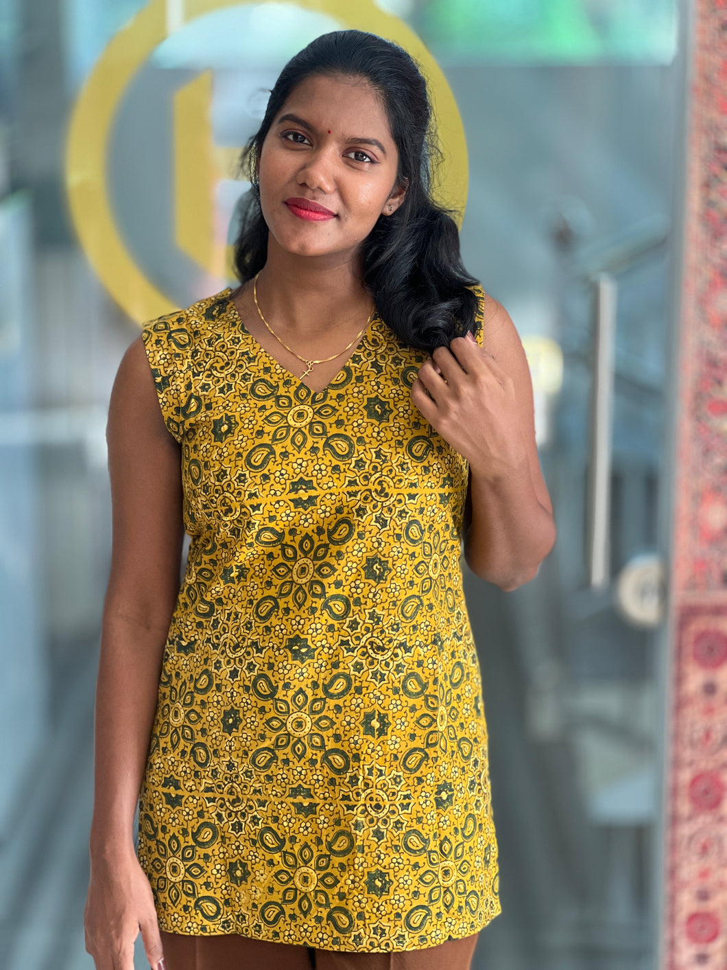 Print Detailed Cotton Short Kurta | DNT672