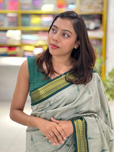 Traditional Thread Weaved Cotton Saree | ONA115