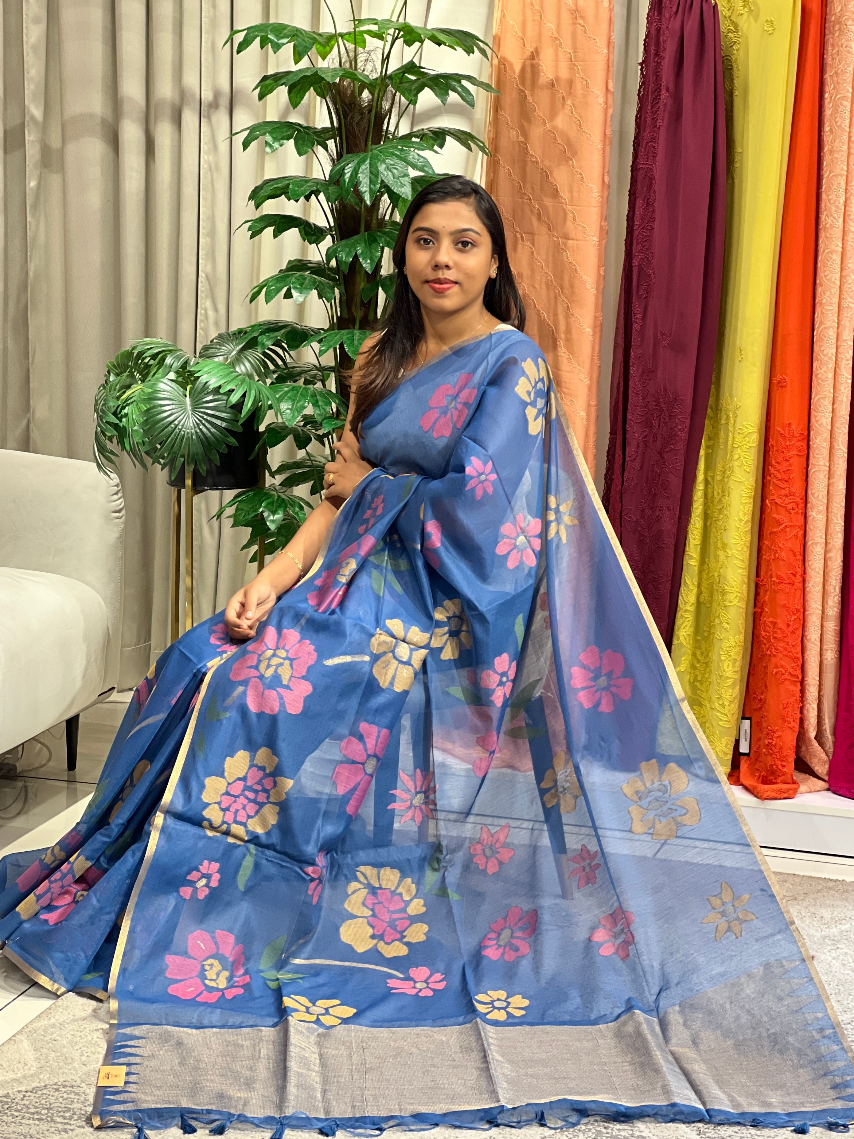 Jamdani Woven Chanderi Saree | SSN516