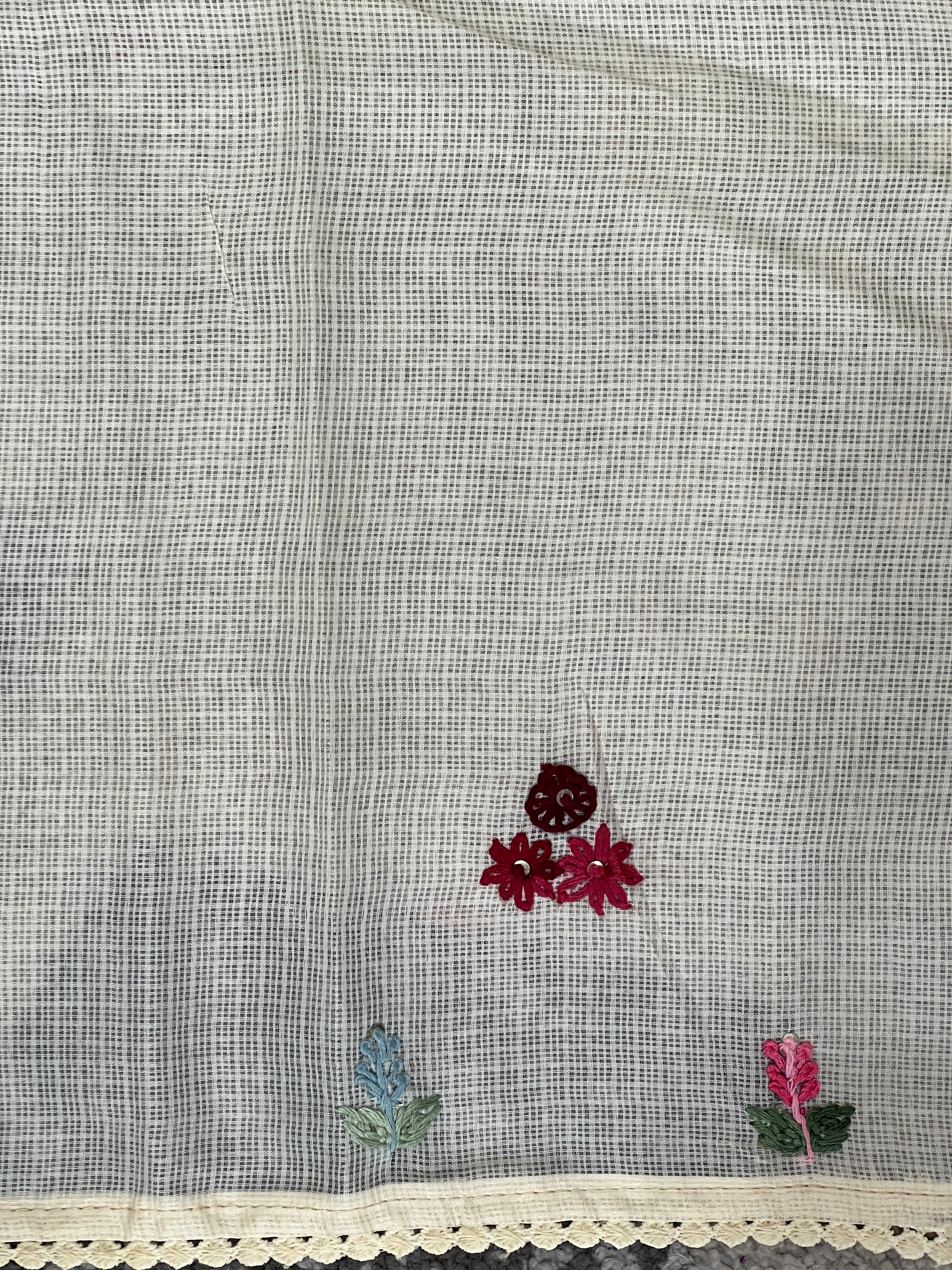 Multicolour Floral Embroidery Detailed Silky Kota Saree | BLD1898