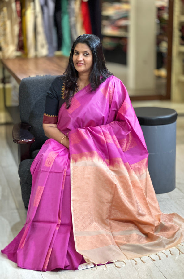 Square Buta Design Semi Silk Saree | AHR362