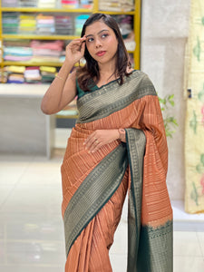 Stripes Detailed Semi Silk Saree | ONA130