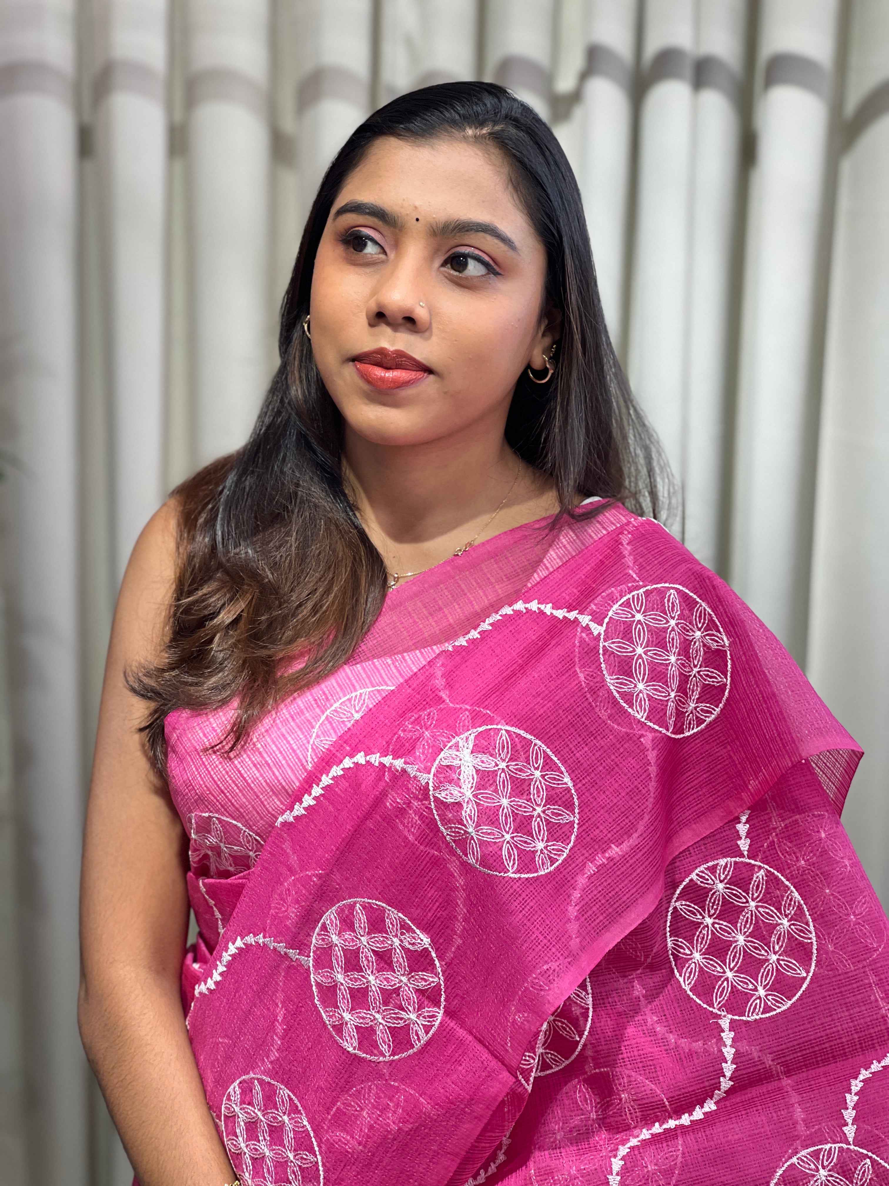 Machine Embroidery Detailed Kota Saree | NHH606