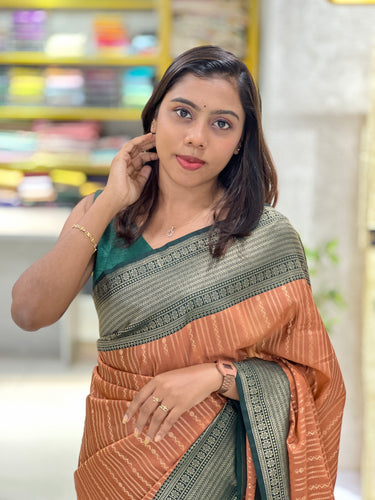 Stripes Detailed Semi Silk Saree | ONA130