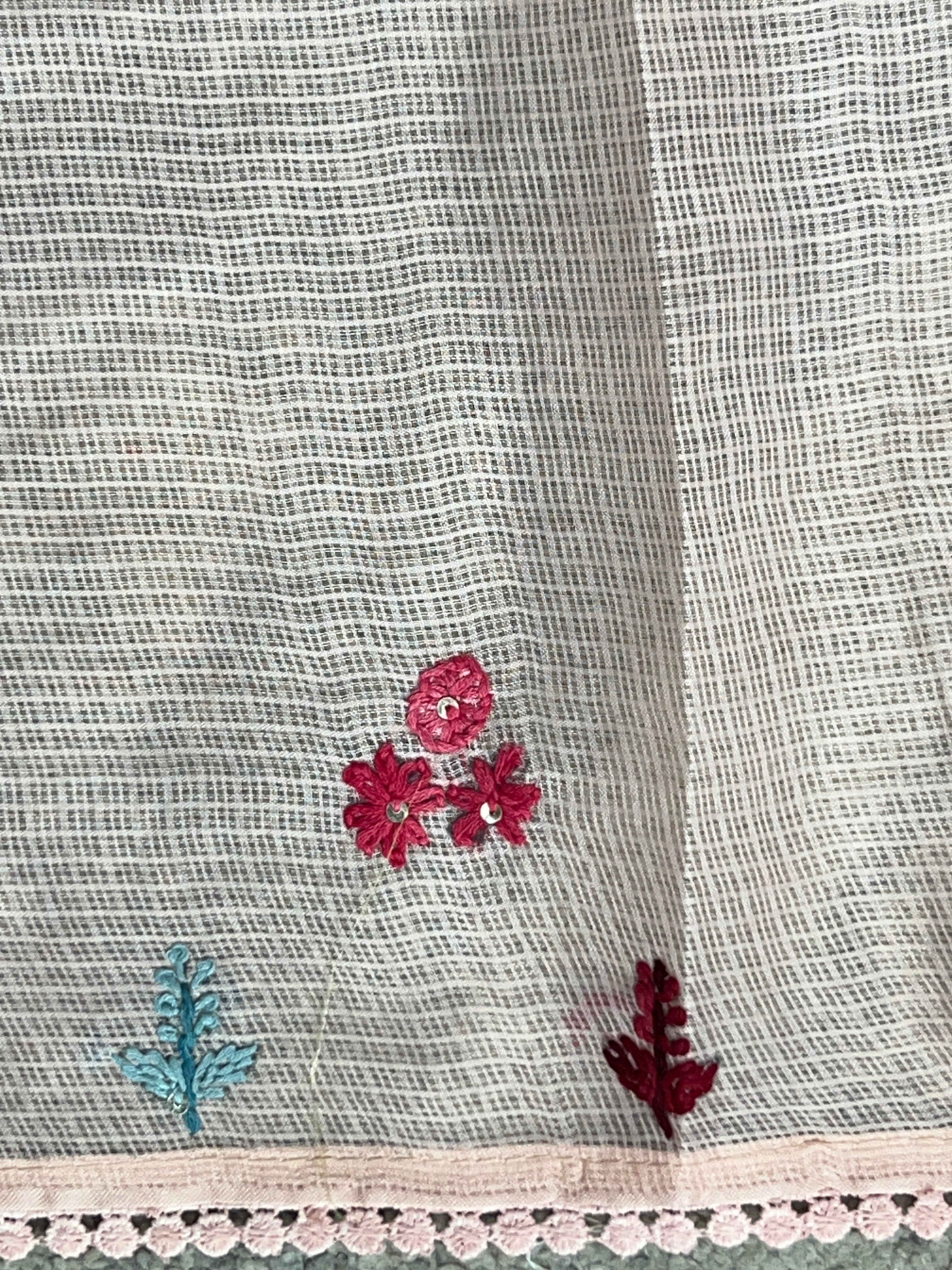 Multicolour Floral Embroidery Detailed Silky Kota Saree | BLD1897