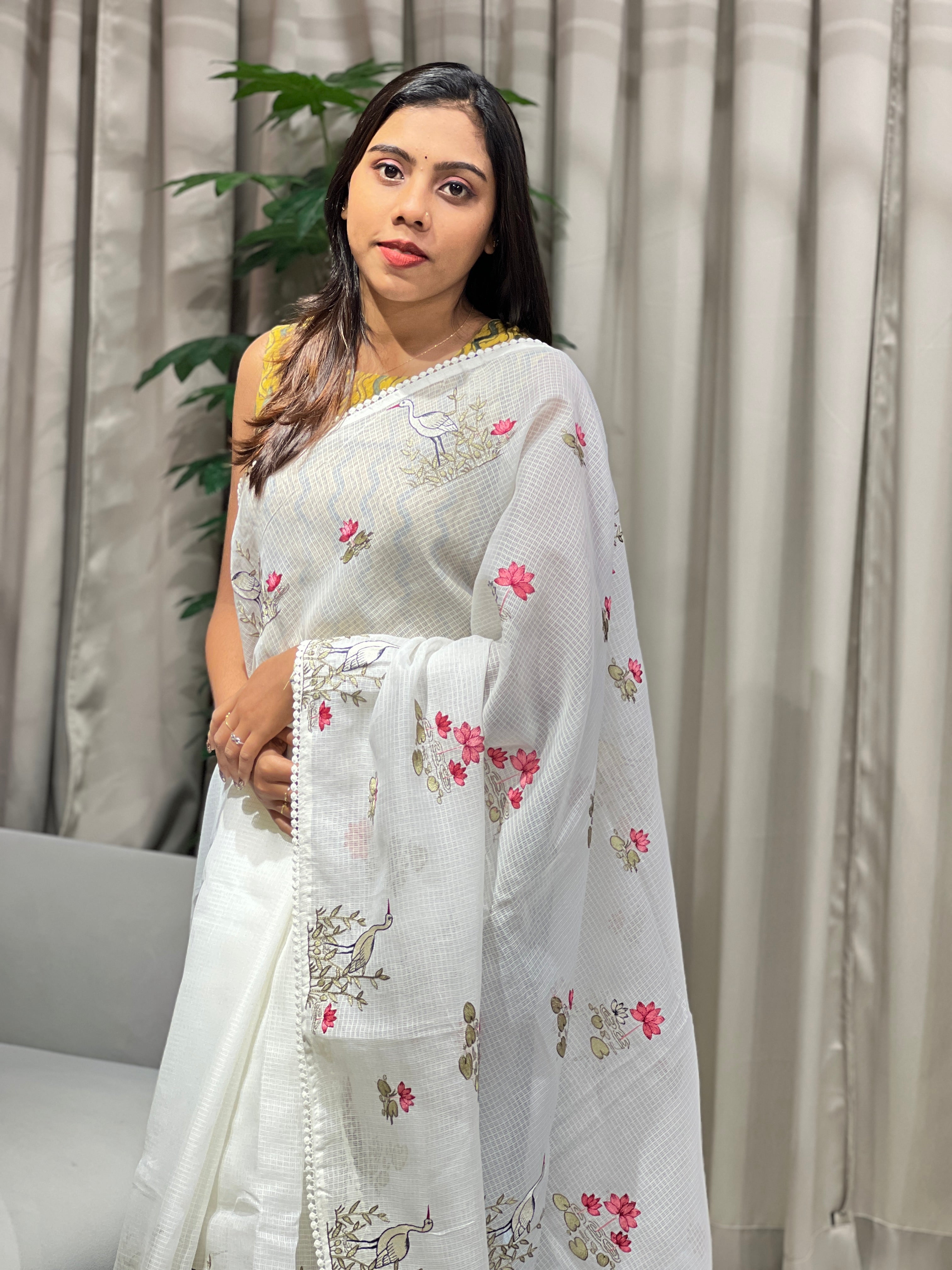 Floral And Bird Embroidery Kota Saree | BLD1901